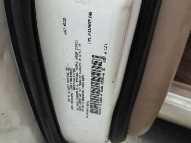 4S3BH806147608403 - 2004 SUBARU LEGACY OUT WHITE photo 10