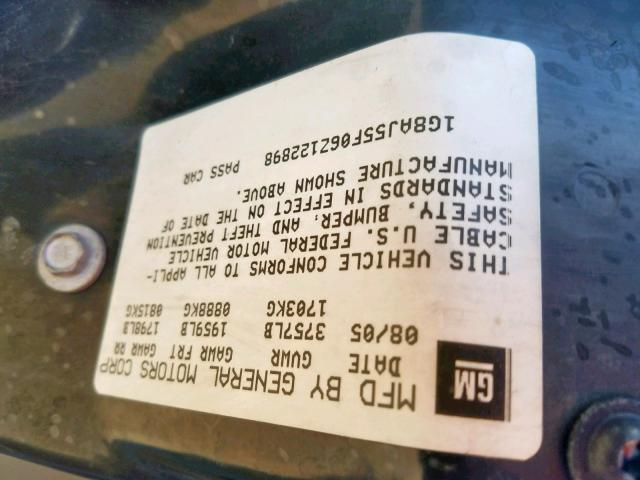 1G8AJ55F06Z122898 - 2006 SATURN ION LEVEL GRAY photo 10