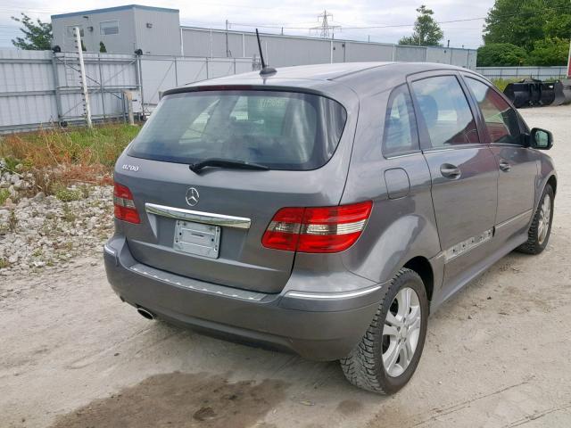 WDDFH33X39J447058 - 2009 MERCEDES-BENZ B200 GRAY photo 4