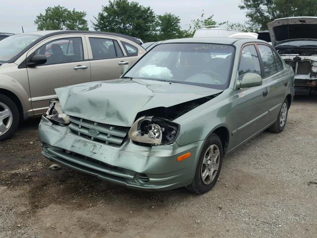 KMHCG45C63U496367 - 2003 HYUNDAI ACCENT GL GREEN photo 2