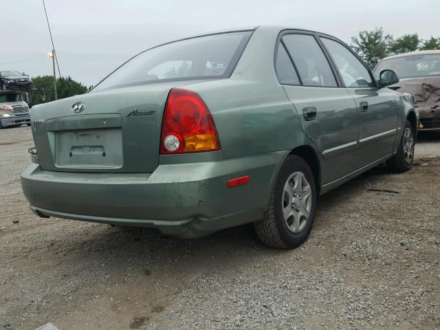 KMHCG45C63U496367 - 2003 HYUNDAI ACCENT GL GREEN photo 4