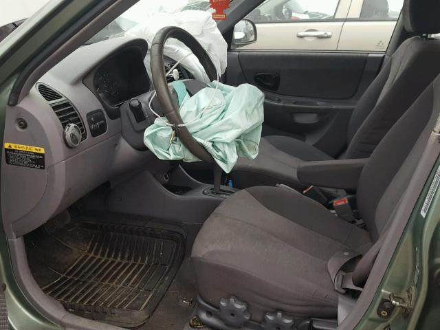 KMHCG45C63U496367 - 2003 HYUNDAI ACCENT GL GREEN photo 5