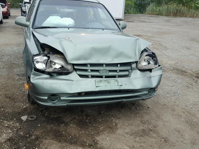 KMHCG45C63U496367 - 2003 HYUNDAI ACCENT GL GREEN photo 9