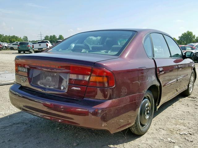 4S3BE645117201840 - 2001 SUBARU LEGACY GT MAROON photo 4