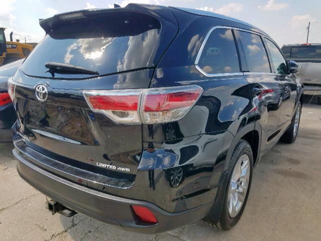 5TDDKRFH1GS279446 - 2016 TOYOTA HIGHLANDER BLACK photo 4