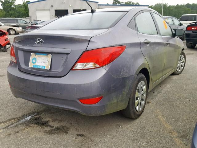 KMHCT4AE0GU037716 - 2016 HYUNDAI ACCENT SE GRAY photo 4