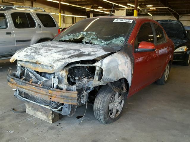 KL1TD56E59B343722 - 2009 CHEVROLET AVEO LS RED photo 2