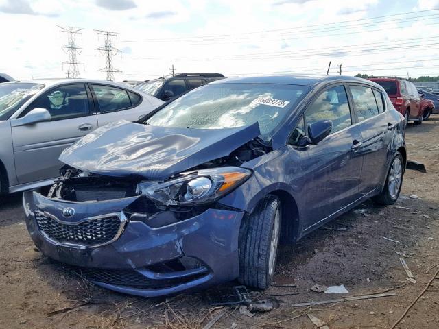 KNAFX5A86F5315952 - 2015 KIA FORTE EX GRAY photo 2