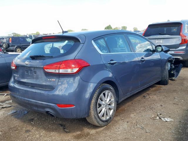 KNAFX5A86F5315952 - 2015 KIA FORTE EX GRAY photo 4