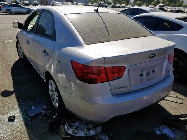 KNAFU4A25A5144327 - 2010 KIA FORTE EX SILVER photo 3