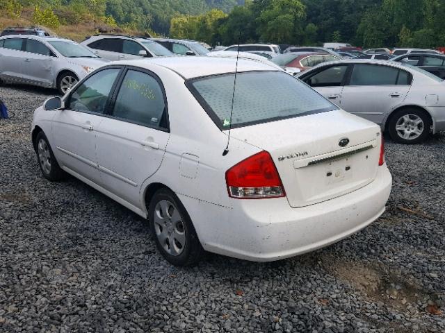 KNAFE221595657306 - 2009 KIA SPECTRA EX WHITE photo 3