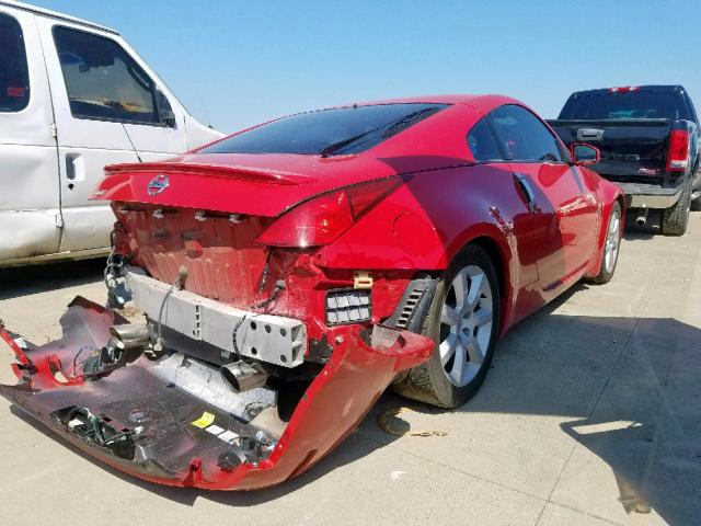 JN1AZ34E54T051129 - 2004 NISSAN 350Z COUPE RED photo 4