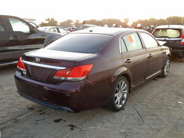 4T1BK3DB3CU446166 - 2012 TOYOTA AVALON BAS BURGUNDY photo 4