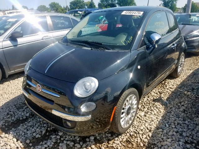 3C3CFFCR6CT384015 - 2012 FIAT 500 LOUNGE BLACK photo 2