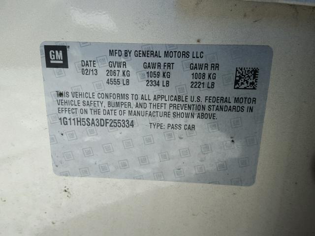 1G11H5SA3DF255334 - 2013 CHEVROLET MALIBU LTZ 棕色 照片 10