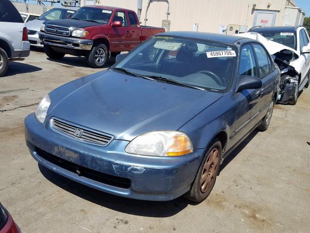 2HGEJ6526WH620535 - 1998 HONDA CIVIC DX BLUE photo 2