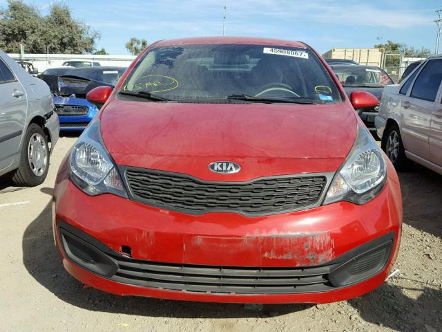 KNADM4A39D6236944 - 2013 KIA RIO LX RED photo 9