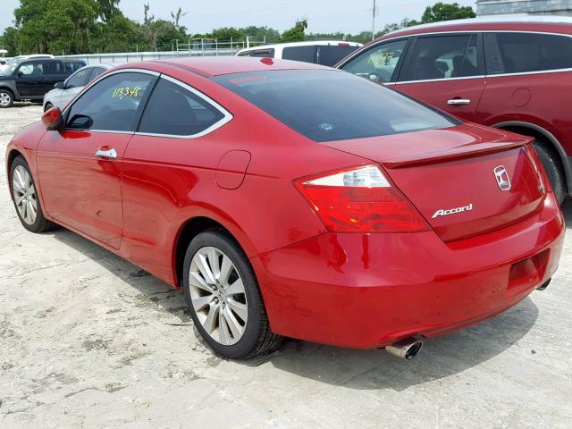 1HGCS21889A002952 - 2009 HONDA ACCORD EXL RED photo 3