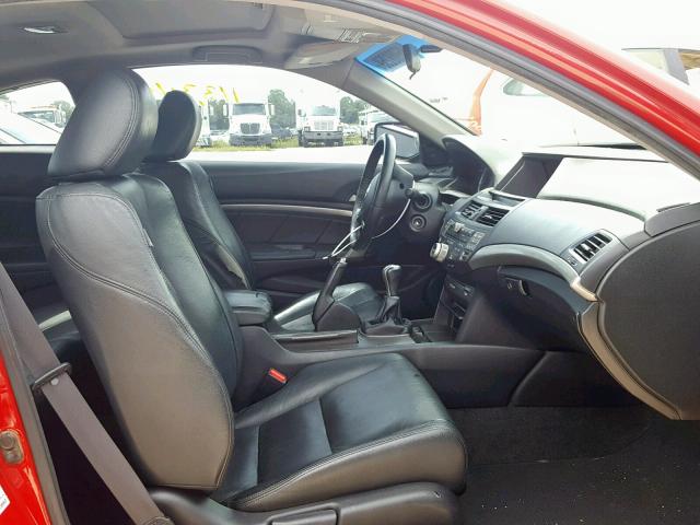 1HGCS21889A002952 - 2009 HONDA ACCORD EXL RED photo 5