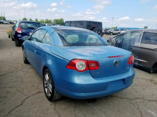 WVWFA71F38V006862 - 2008 VOLKSWAGEN EOS LUX Синій фото 3