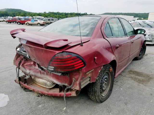 1G2NE52E05M118258 - 2005 PONTIAC GRAND AM S MAROON photo 4