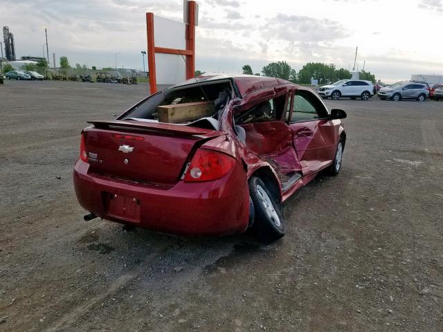 1G1AL55F987348090 - 2008 CHEVROLET COBALT LT RED photo 4