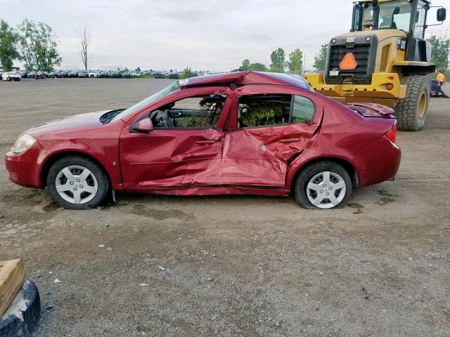 1G1AL55F987348090 - 2008 CHEVROLET COBALT LT RED photo 9