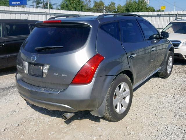 JN8AZ08W67W608250 - 2007 NISSAN MURANO SL SILVER photo 4