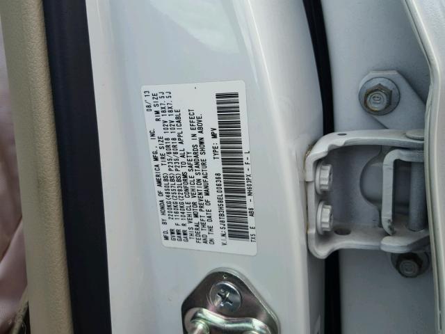 5J8TB3H58EL006368 - 2014 ACURA RDX TECHNO WHITE photo 10