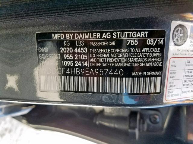 WDDGF4HB9EA957440 - 2014 MERCEDES-BENZ C 250 GRAY photo 10