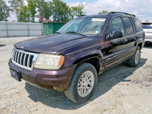 1J4GW58N94C147751 - 2004 JEEP GRAND CHER PURPLE photo 2