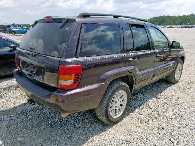 1J4GW58N94C147751 - 2004 JEEP GRAND CHER PURPLE photo 4