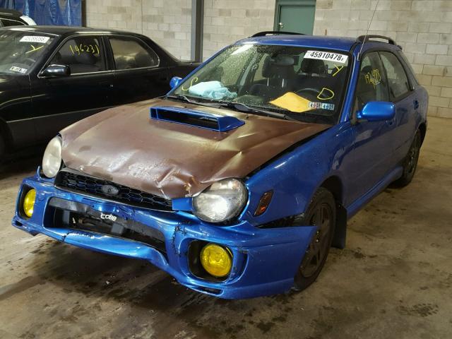 JF1GG29682G814863 - 2002 SUBARU IMPREZA WR BLUE photo 2