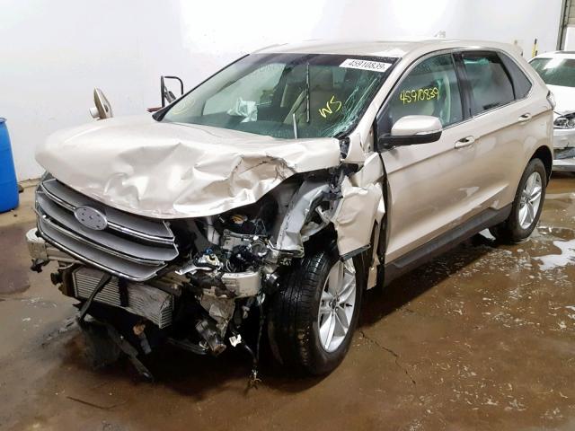 2FMPK3J98JBB25010 - 2018 FORD EDGE SEL GOLD photo 2