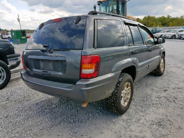 1J4GX48S54C187676 - 2004 JEEP GRAND CHER GRAY photo 4