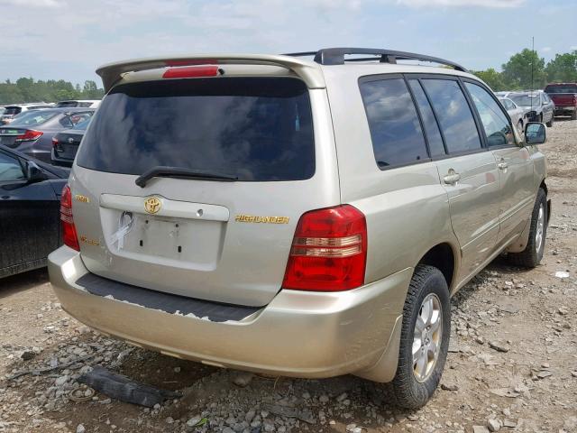 JTEHF21A630112015 - 2003 TOYOTA HIGHLANDER TAN photo 4