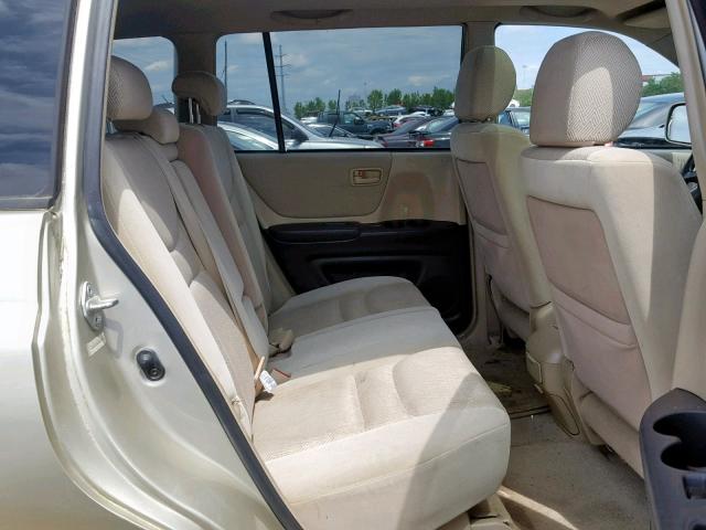 JTEHF21A630112015 - 2003 TOYOTA HIGHLANDER TAN photo 6