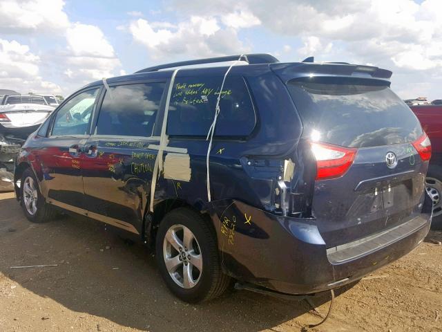 5TDKZ3DCXKS980986 - 2019 TOYOTA SIENNA LE BLUE photo 3