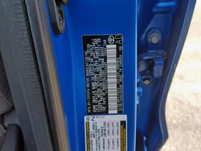 2T1KR32E77C643485 - 2007 TOYOTA COROLLA MA BLUE photo 10