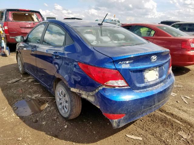 KMHCT4AE3HU174960 - 2017 HYUNDAI ACCENT SE BLUE photo 3