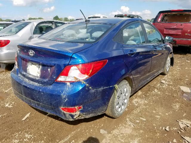 KMHCT4AE3HU174960 - 2017 HYUNDAI ACCENT SE BLUE photo 4