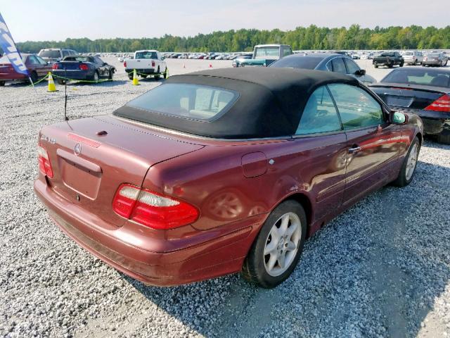 WDBLK65G6YT052709 - 2000 MERCEDES-BENZ CLK 320 BURGUNDY photo 4