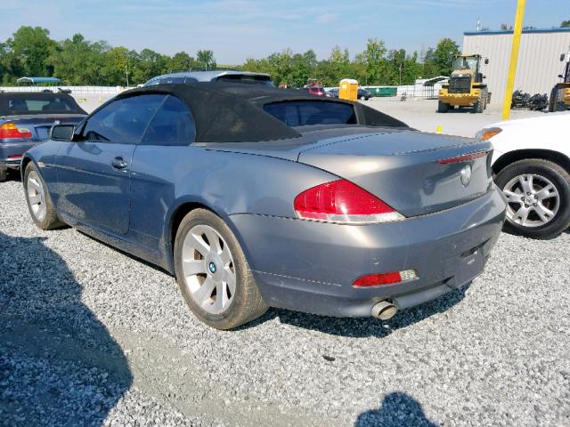 WBAEK13436CN78604 - 2006 BMW 650 I GRAY photo 3