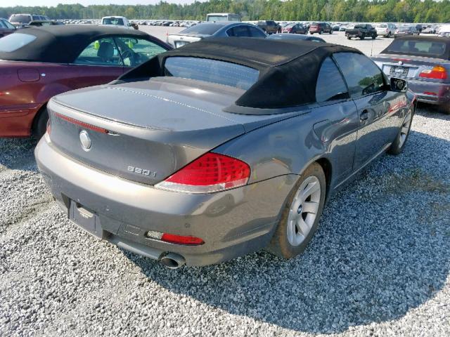 WBAEK13436CN78604 - 2006 BMW 650 I GRAY photo 4