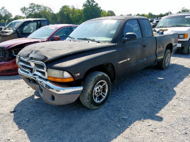 1B7GL22X2XS257767 - 1999 DODGE DAKOTA BLACK photo 2