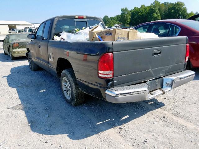 1B7GL22X2XS257767 - 1999 DODGE DAKOTA BLACK photo 3