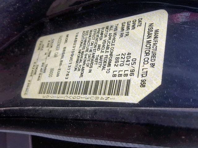 1N4BU31D9VC131763 - 1997 NISSAN ALTIMA XE GRAY photo 10