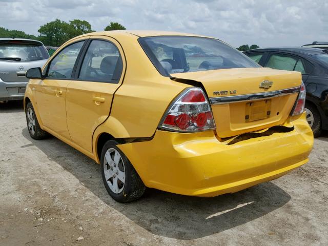 KL1TD566X7B139858 - 2007 CHEVROLET AVEO BASE Сары фото 3