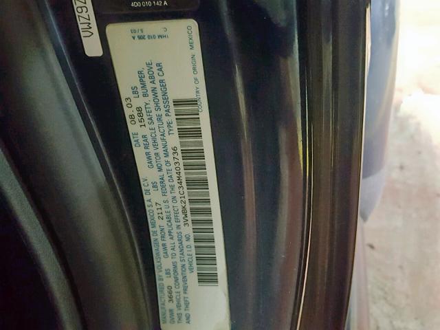 3VWBK21C34M403736 - 2004 VOLKSWAGEN NEW BEETLE ლურჯი ფოტო 10