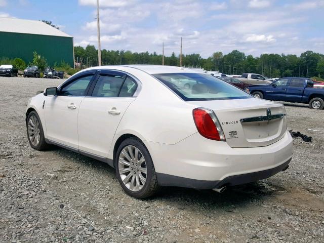 1LNHM94R49G619205 - 2009 LINCOLN MKS WHITE photo 3